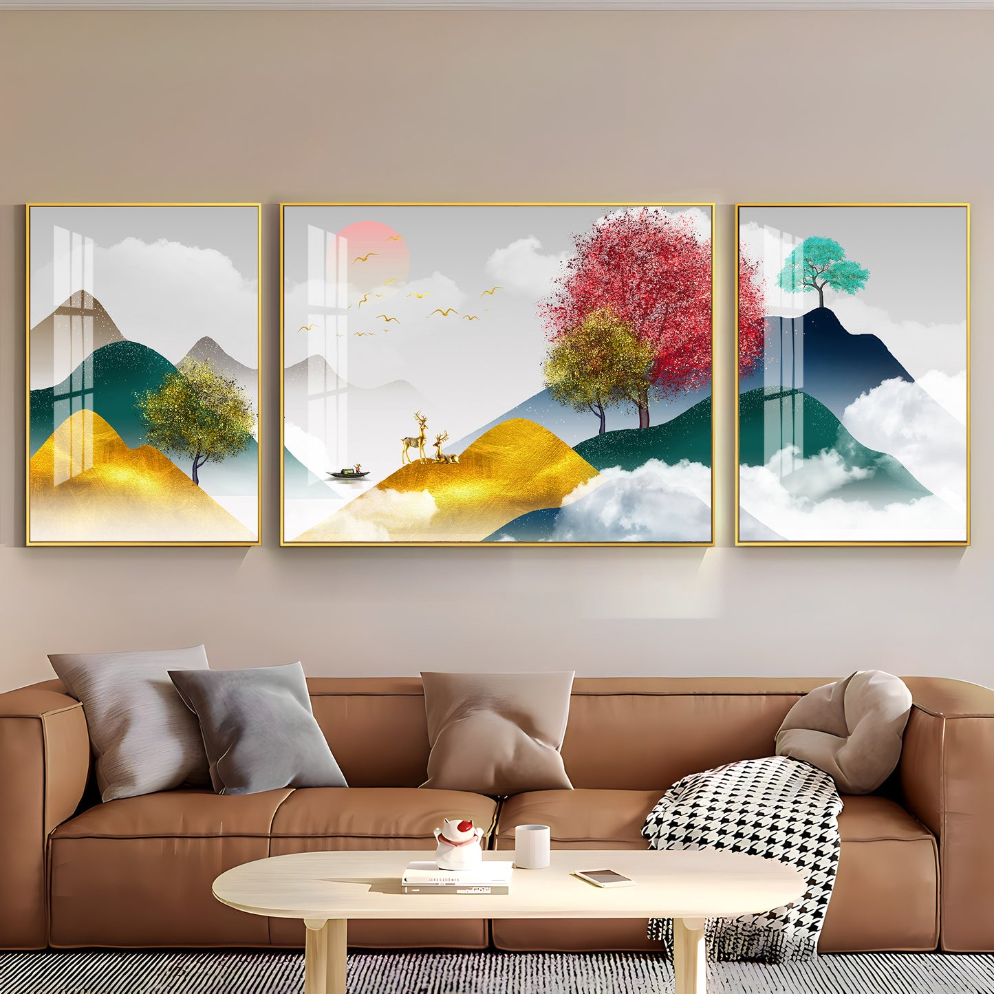 Serene Nature Premium Acrylic Wall Art (Set of 3)