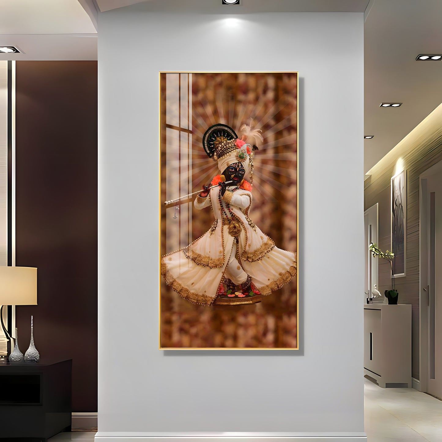 Shree Murlidhar Premium Acrylic Vertical Wall Art