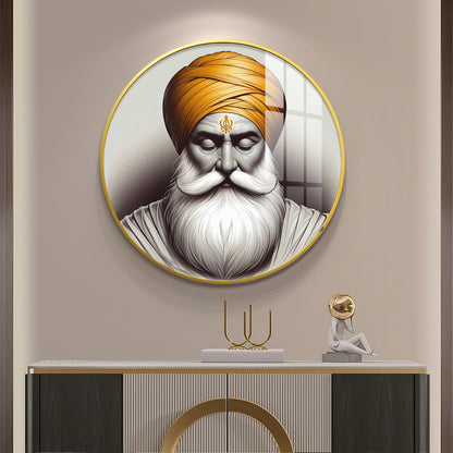 Guru Nanak Dev Ji Premium Acrylic Round Wall Art