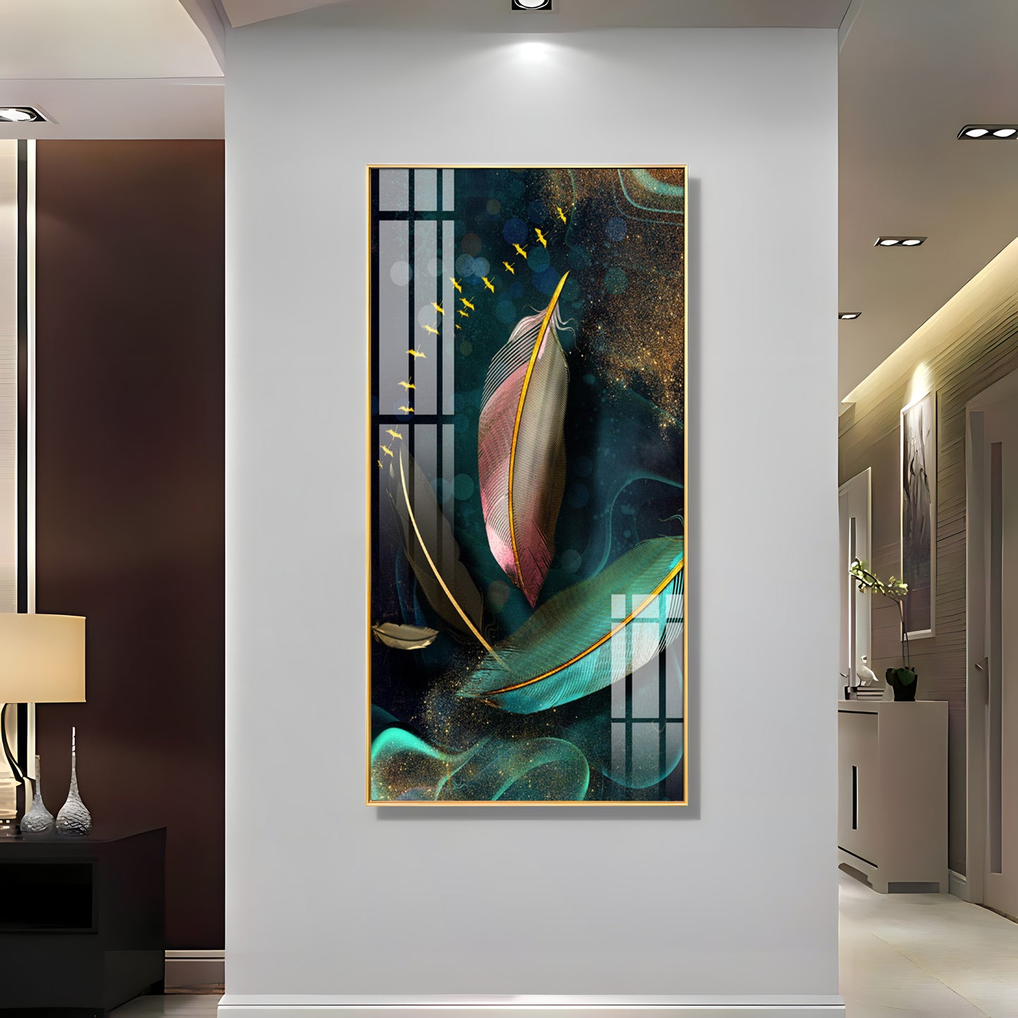 Feathers of Space Premium Acrylic vertical Wall Art