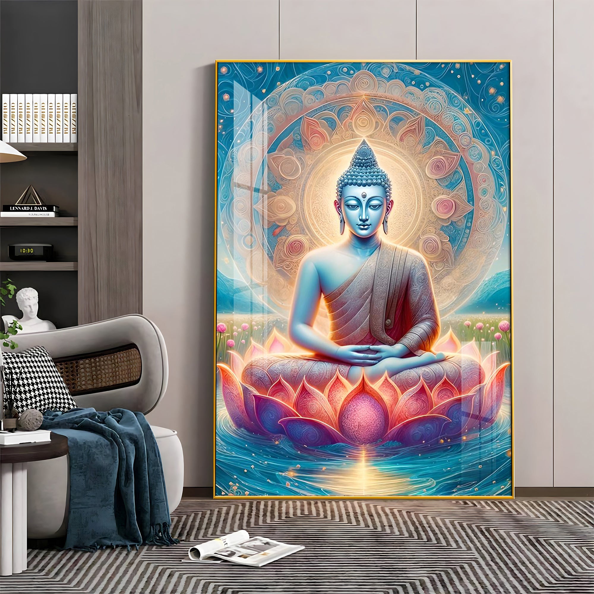 Dharvika buddha Premium Acrylic Vertical Wall Art