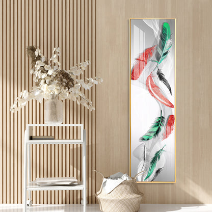 Colorful Feather Premium Acrylic Vertical Wall Art