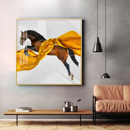 Galloping Horse Premium Square Wall Art