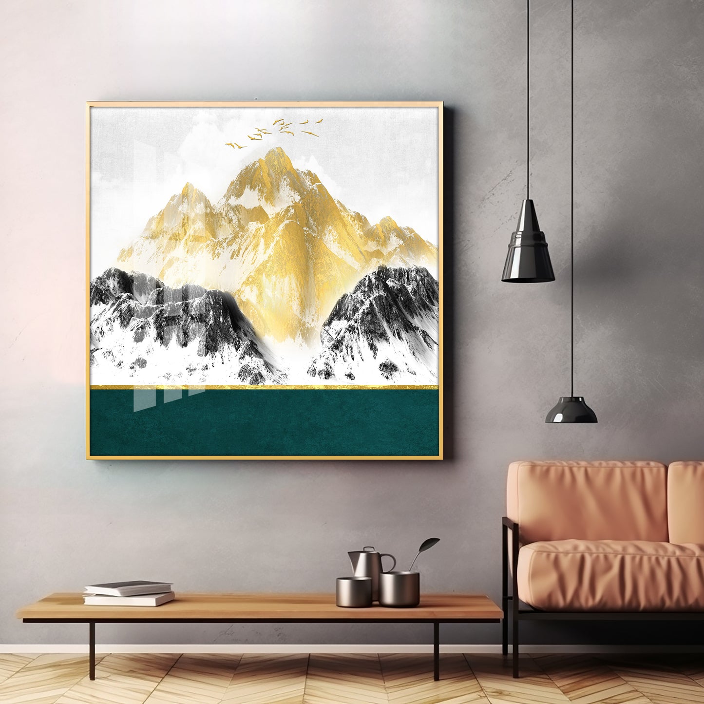 The Emerald Peak Acrylic Square Wall Art