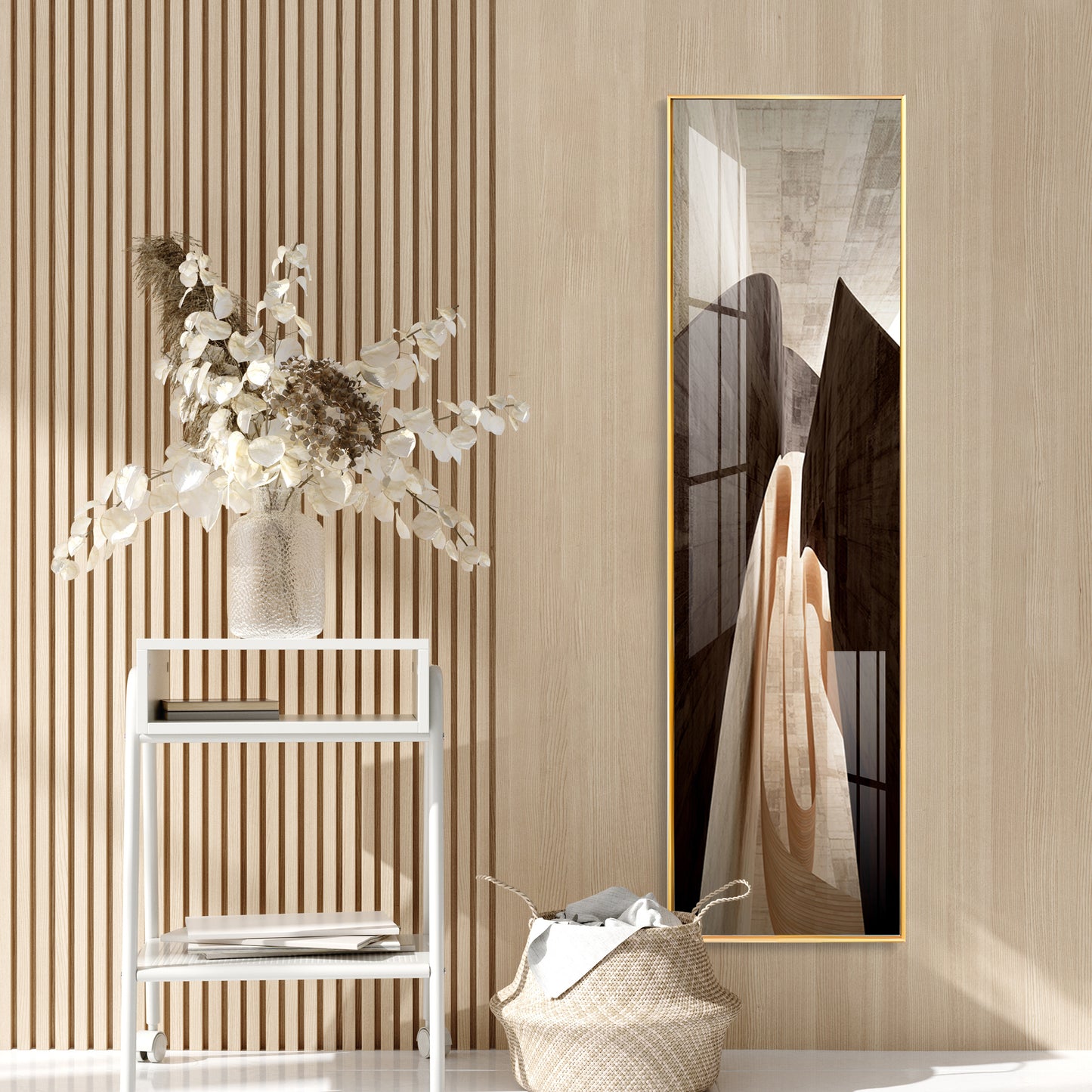 Serene Arc Premium Acrylic Vertical Wall Art