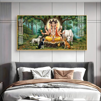 Lord Dattatreya Dattaguru Premium Acrylic Horizontal Wall Art