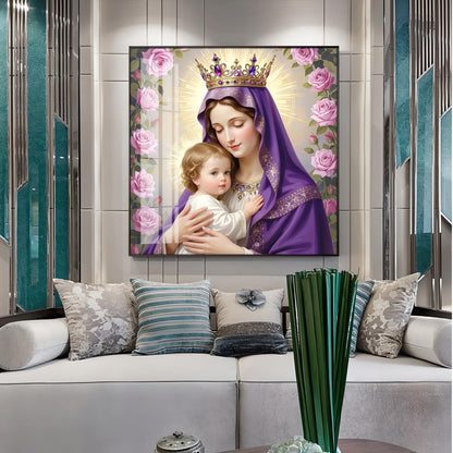 Holy Mother Of God Premium Acrylic Square Wall Art