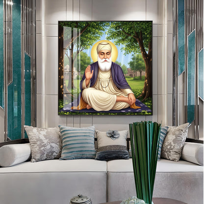 Satnam Waheguru Ji Premium Acrylic Square Wall Art
