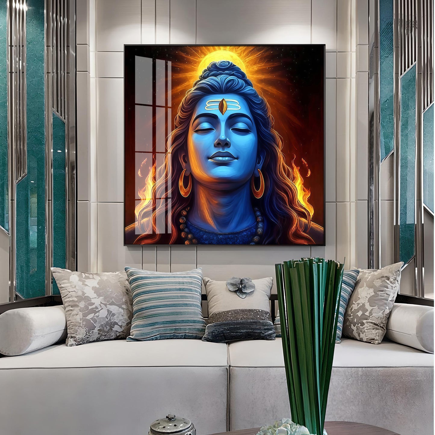 Lord Shiv Shambhu Premium Acrylic Square Wall Art