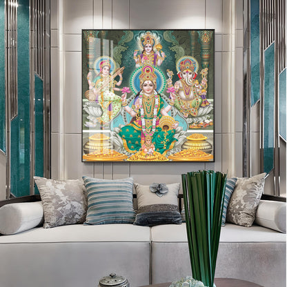 Divine Essence Of Supreme Deities Premium Acrylic Square Wall Art