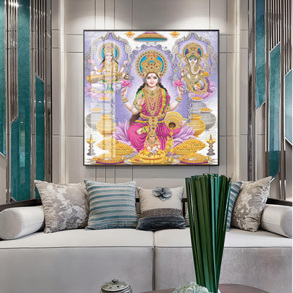 Maa Laxmi Deity Premium Acrylic Square Wall Art