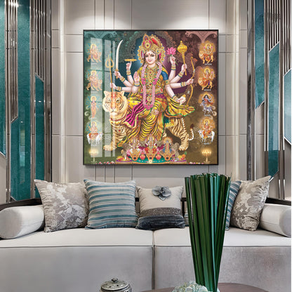 Goddess Durga Grace Premium Acrylic Square Wall Art