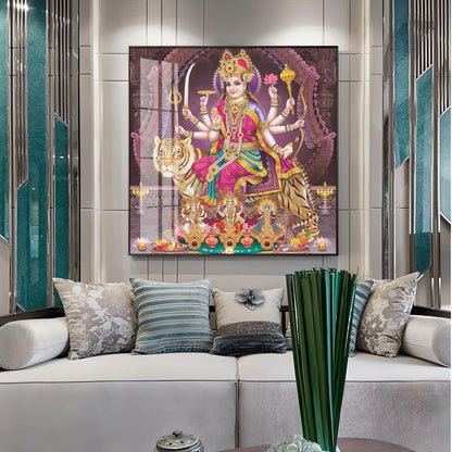 Maa Durga Premium Acrylic Square Wall Art