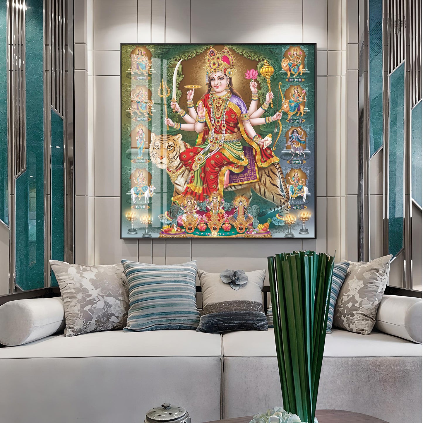 Goddess Durga Premium Acrylic Square Wall Art