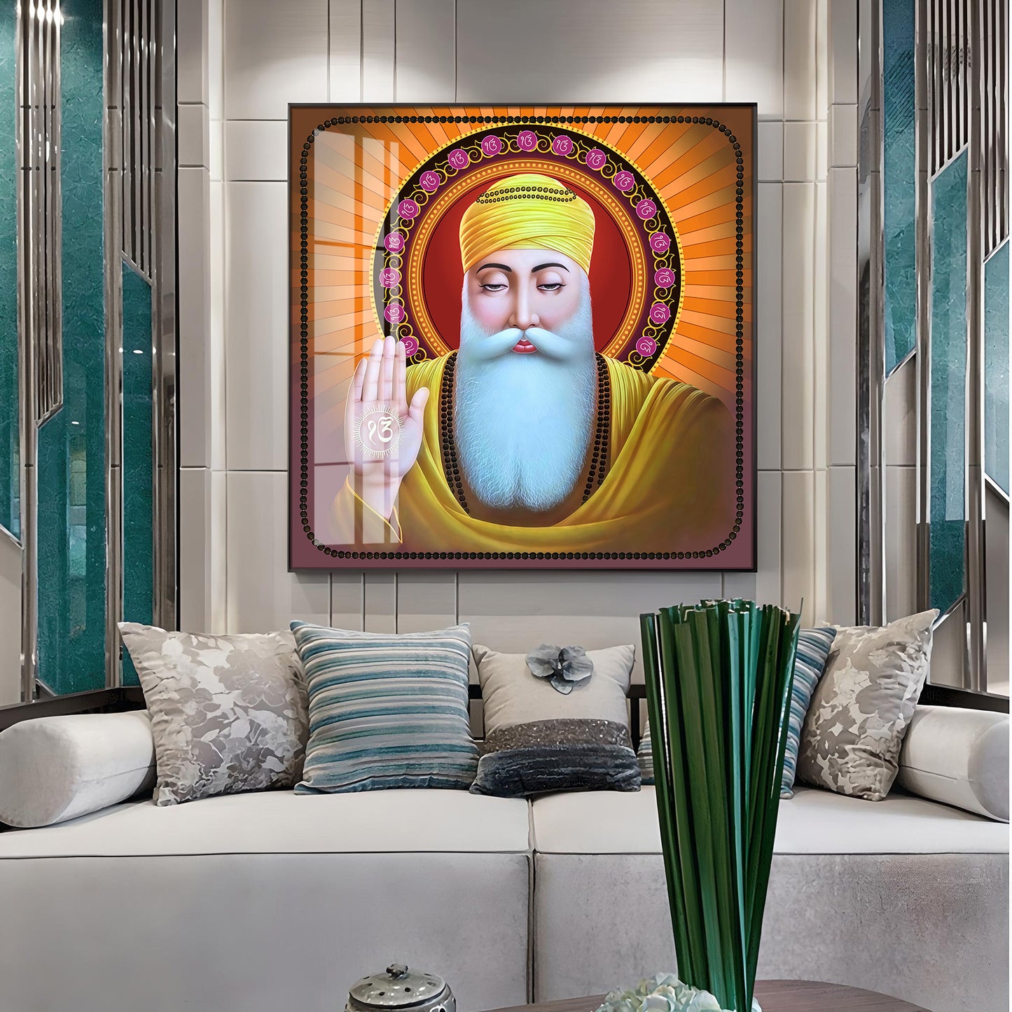 Guru Nanak Ji Premium Acrylic Square Wall Art