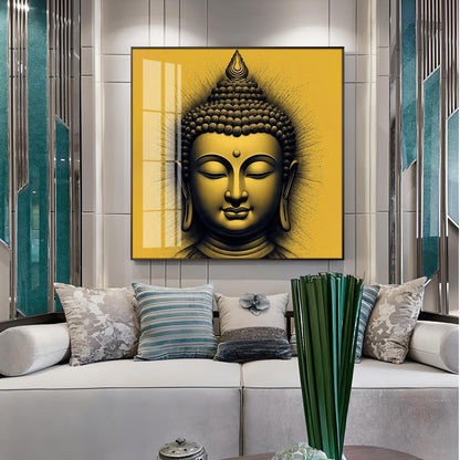 Lord Buddha Blessing Premium Acrylic Square Wall Art