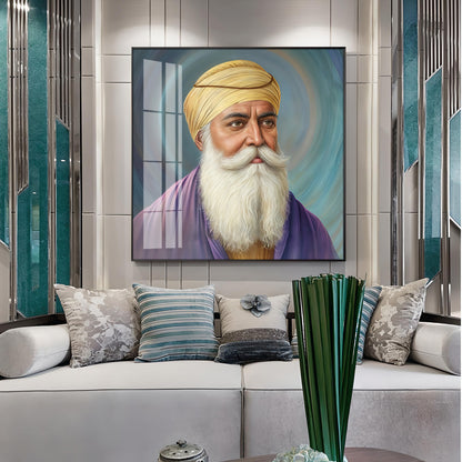Guru Nanak Sahab Ji Premium Acrylic Square Wall Art