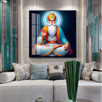 Divine Guru Nanak Dev Ji Premium Acrylic Square Wall Art