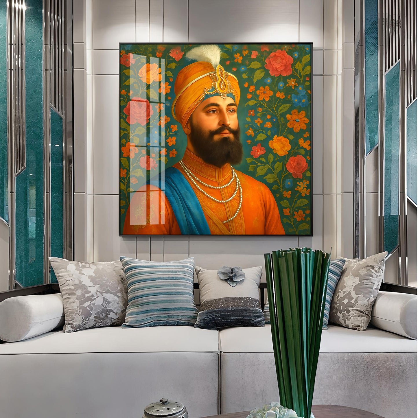 Shri Guru Gobind Singh Ji Premium Acrylic Square Wall Art