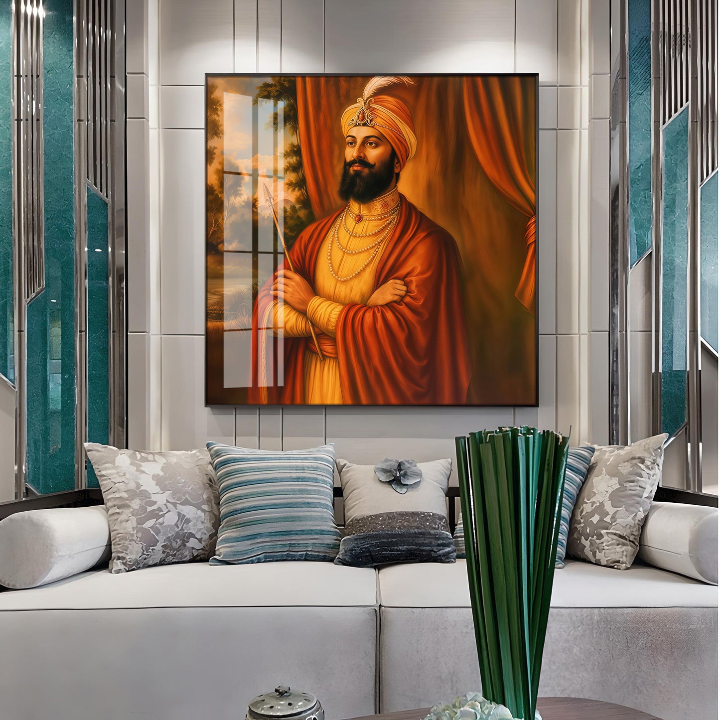 Divine Guru Gobind Singh Ji Premium Acrylic Square Wall Art