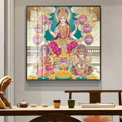 Maa Laxmi Premium Acrylic Square Wall Art