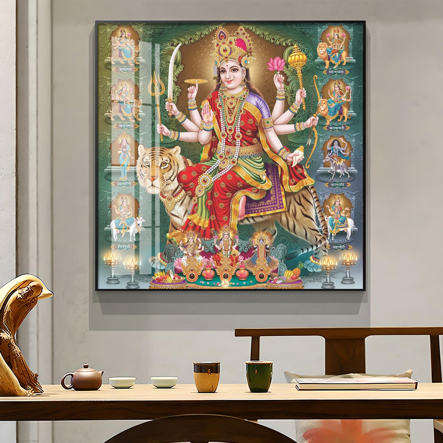Goddess Durga Premium Acrylic Square Wall Art