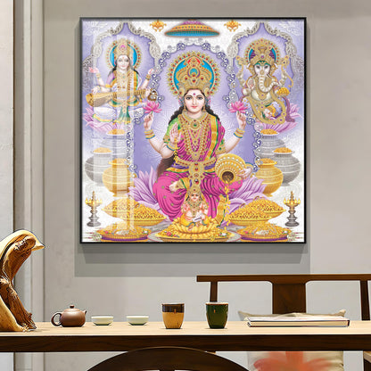 Maa Laxmi Deity Premium Acrylic Square Wall Art