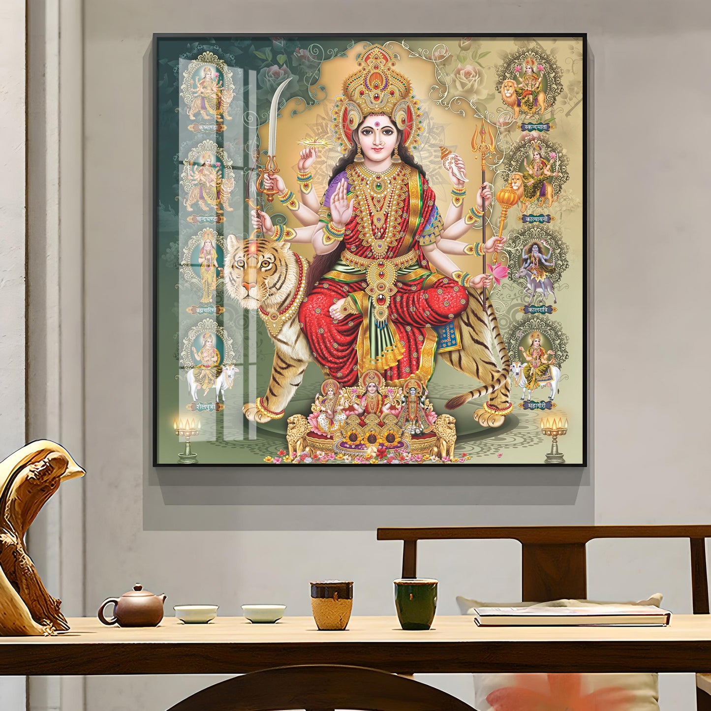 Celestial Grace Goddess Premium Acrylic Square Wall Art