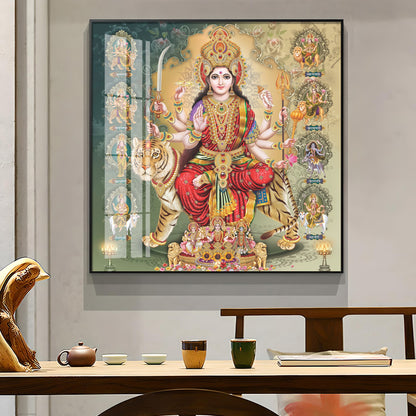 Celestial Grace Goddess Premium Acrylic Square Wall Art