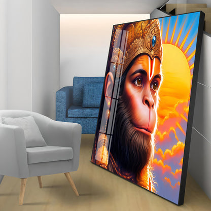 Jai Shri Bajarang Bali Premium Acrylic Square Wall Art