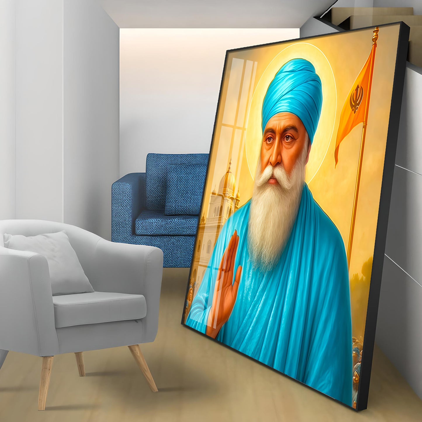 Blessing By Guru Nank Ji Premium Acrylic Square Wall Art
