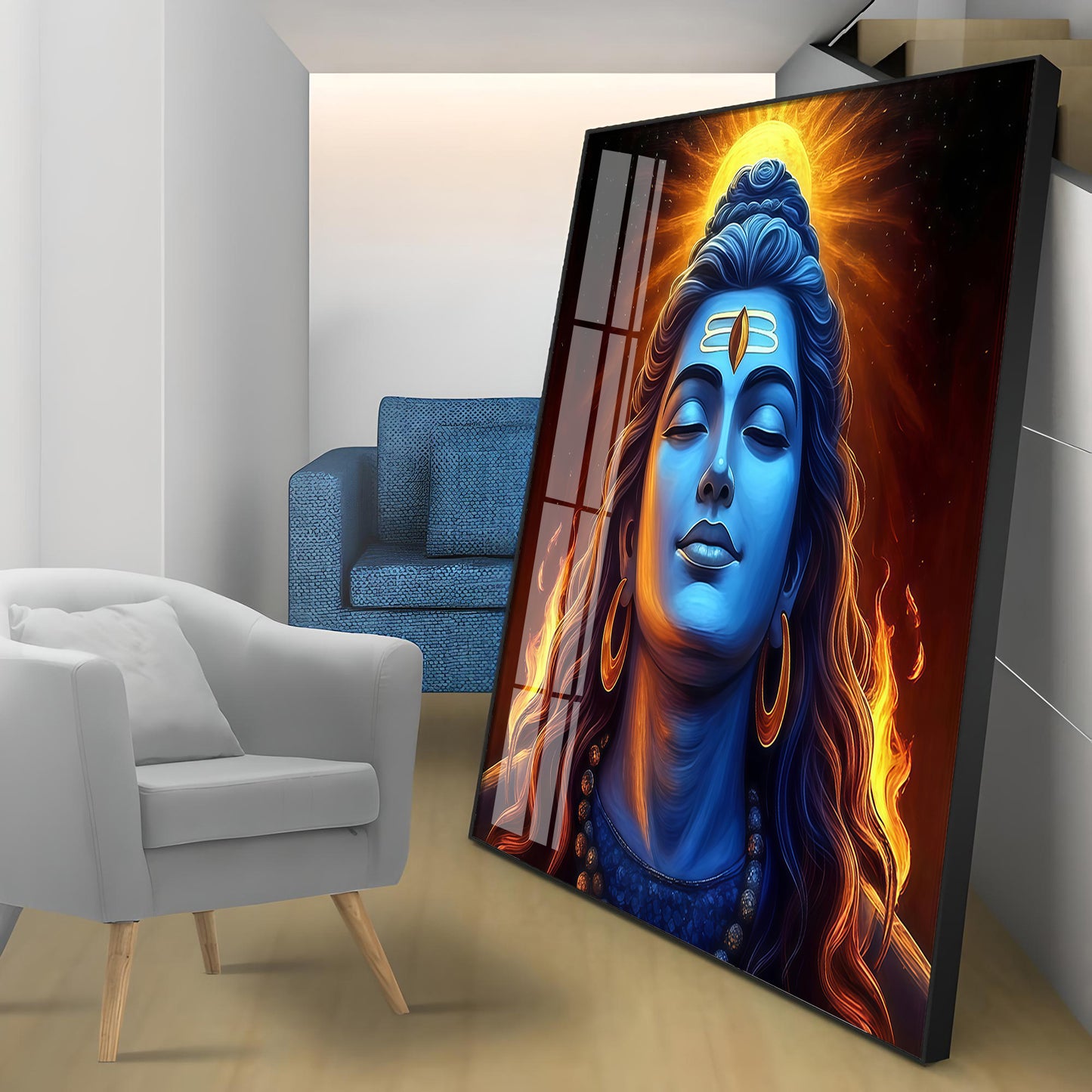 Lord Shiv Shambhu Premium Acrylic Square Wall Art