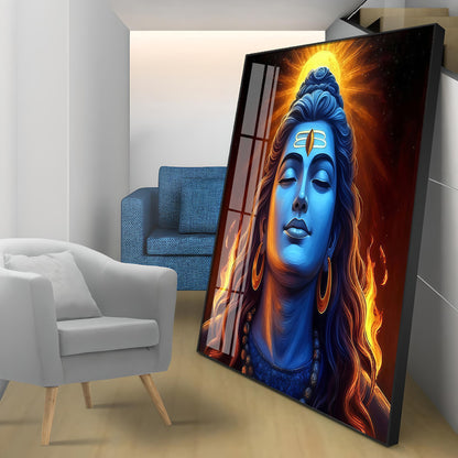 Lord Shiv Shambhu Premium Acrylic Square Wall Art