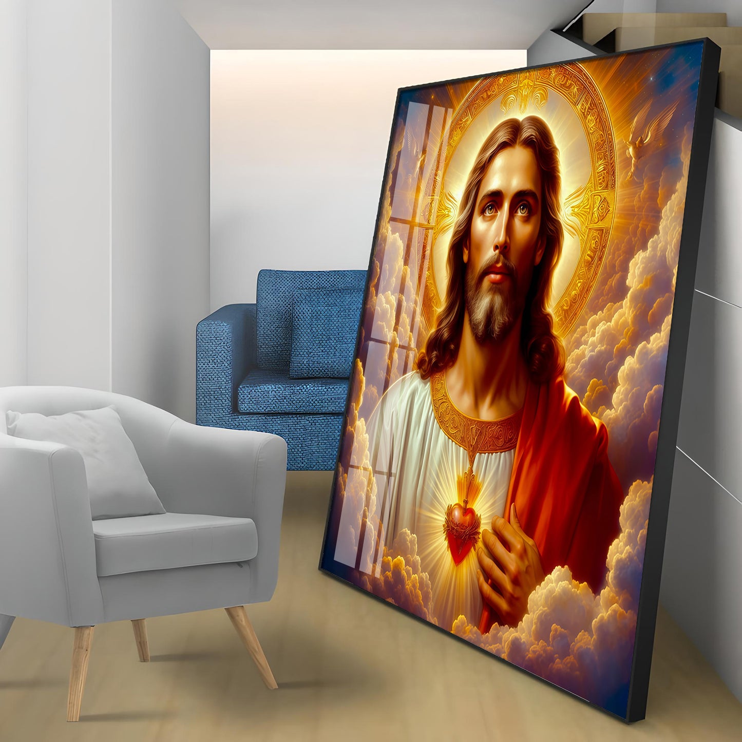 Holy Jesus Premium Acrylic Square Wall Art