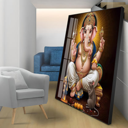 Ganesha Ji Premium Acrylic Square Wall Art