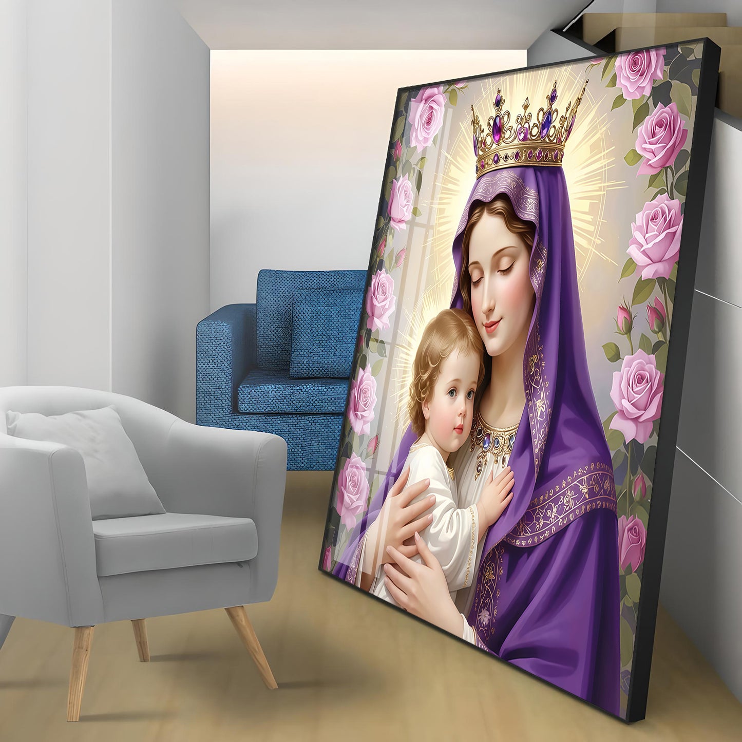 Holy Mother Of God Premium Acrylic Square Wall Art