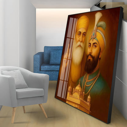 Waheguru ji Guru Nanak Dev ji Premium Acrylic Square Wall Art