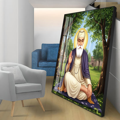 Satnam Waheguru Ji Premium Acrylic Square Wall Art