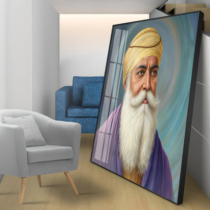 Guru Nanak Sahab Ji Premium Acrylic Square Wall Art
