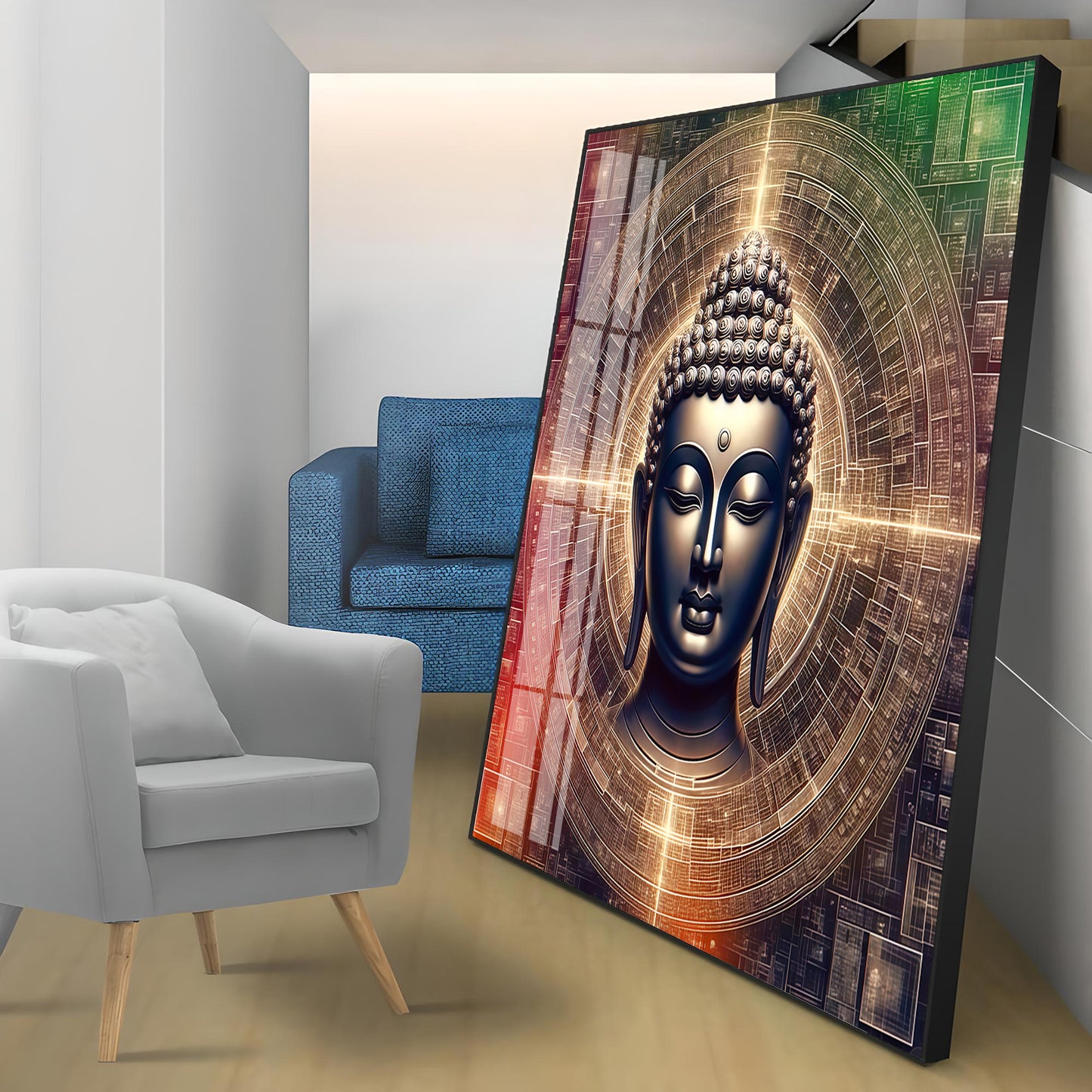 Divine and Peaceful Buddha Premium Acrylic Square Wall Art