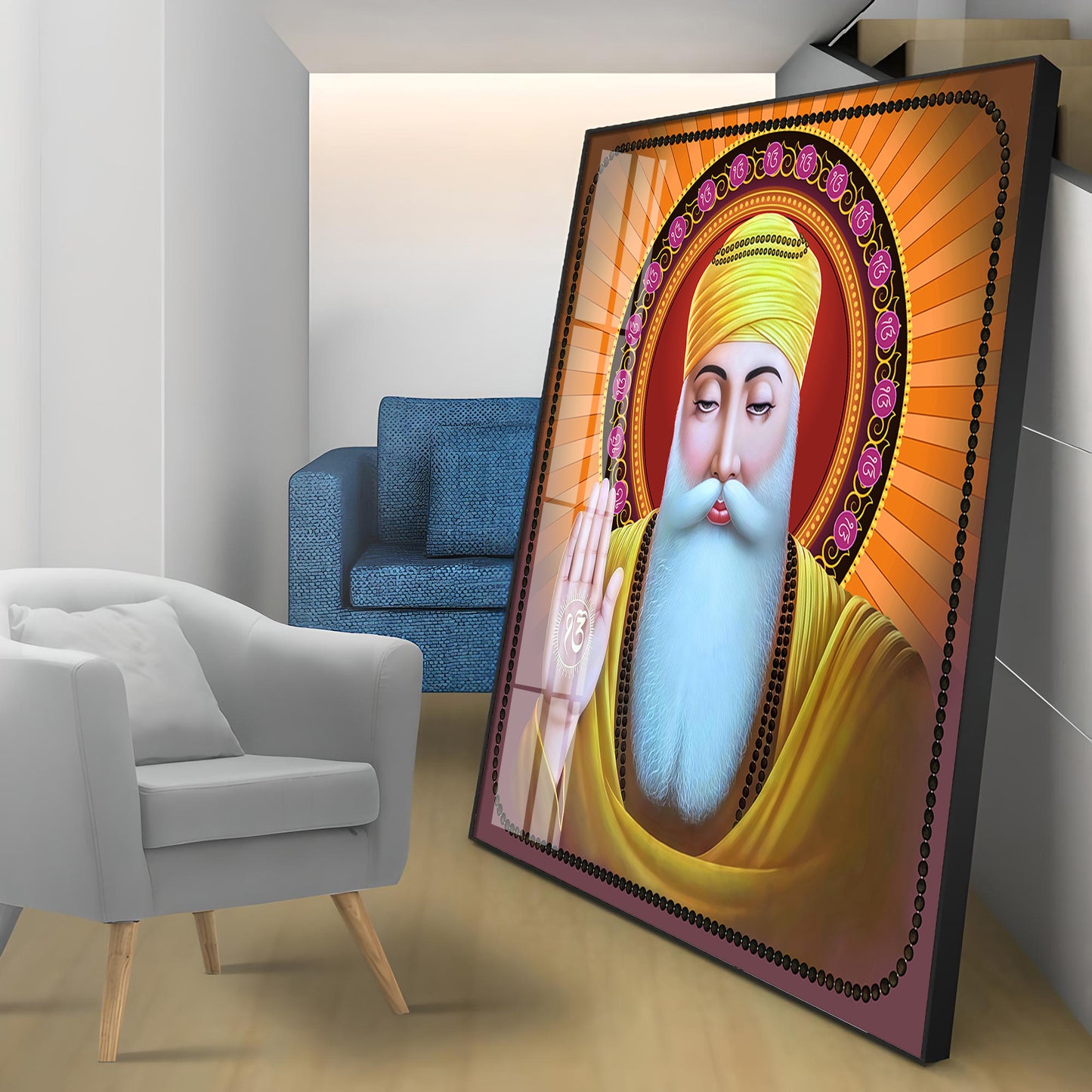 Guru Nanak Ji Premium Acrylic Square Wall Art