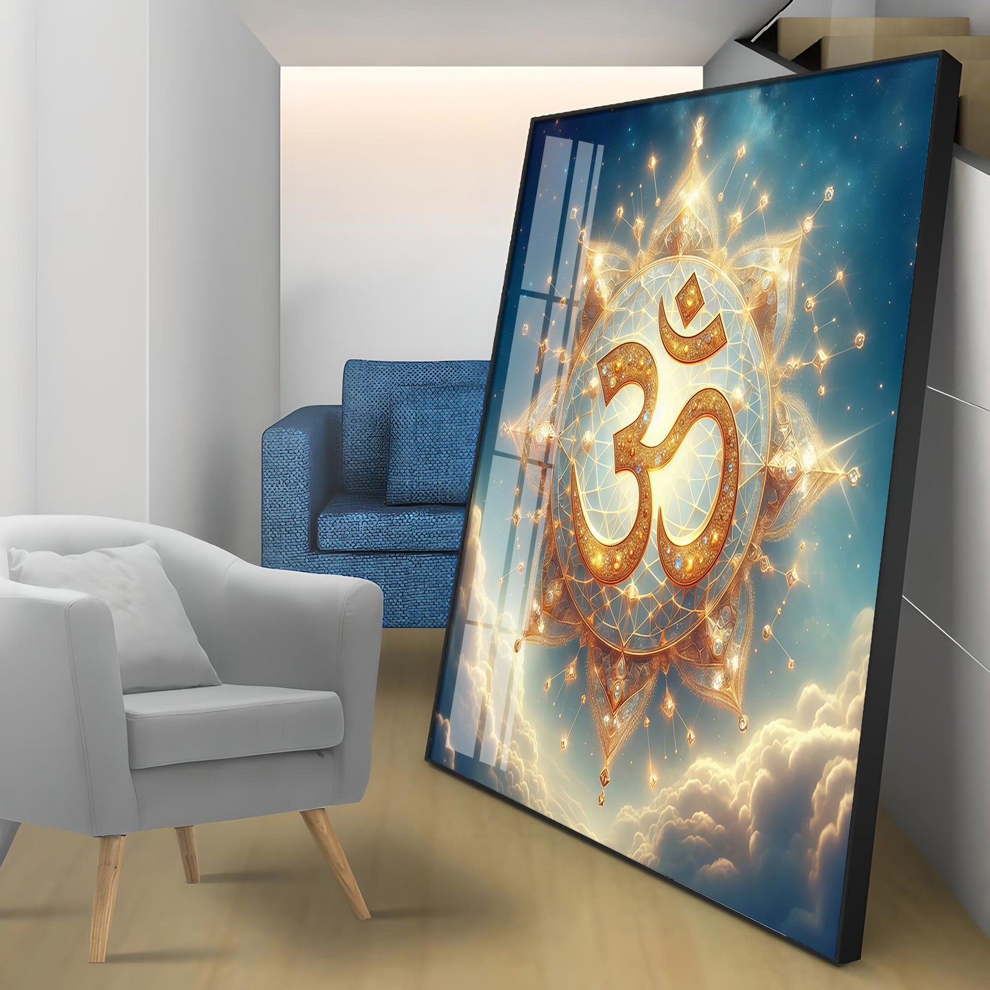 Divine Ohm Symbol Premium Acrylic Square Wall Art