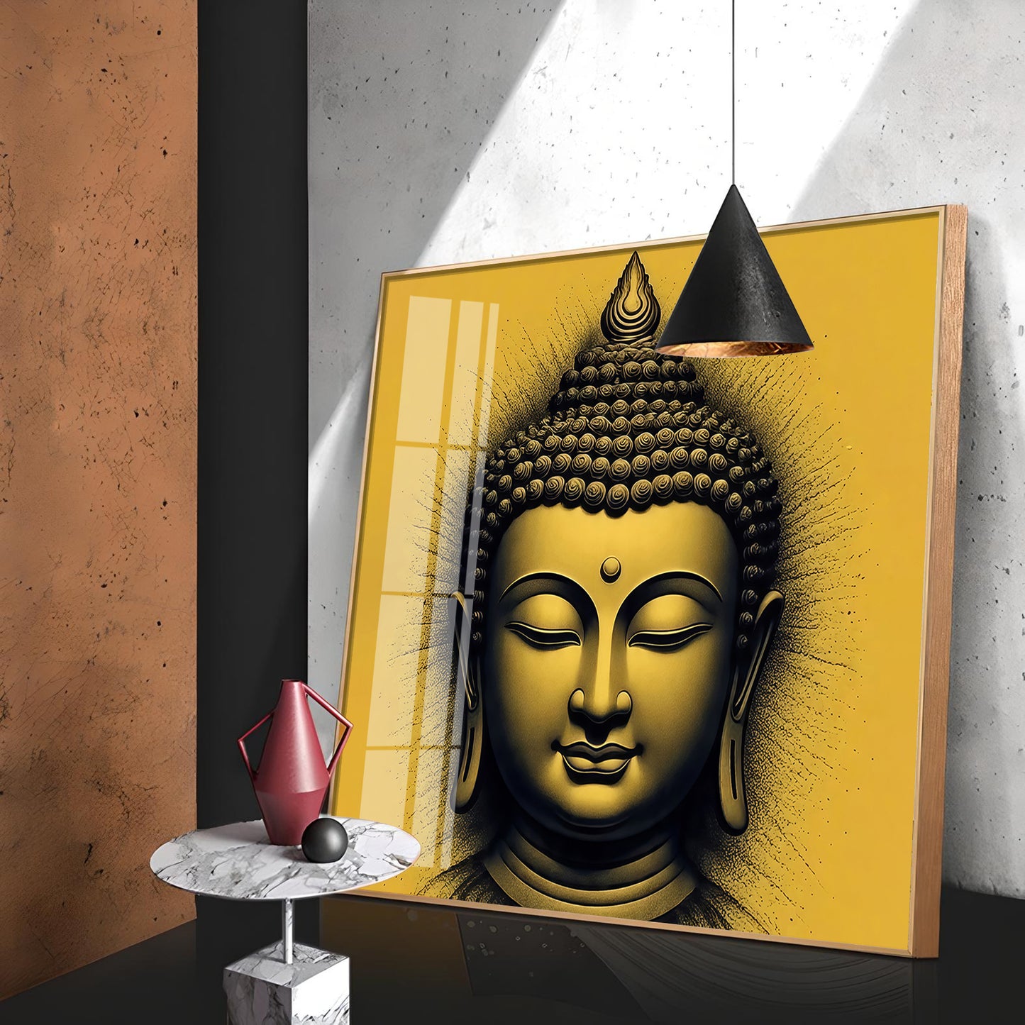 Lord Buddha Blessing Premium Acrylic Square Wall Art