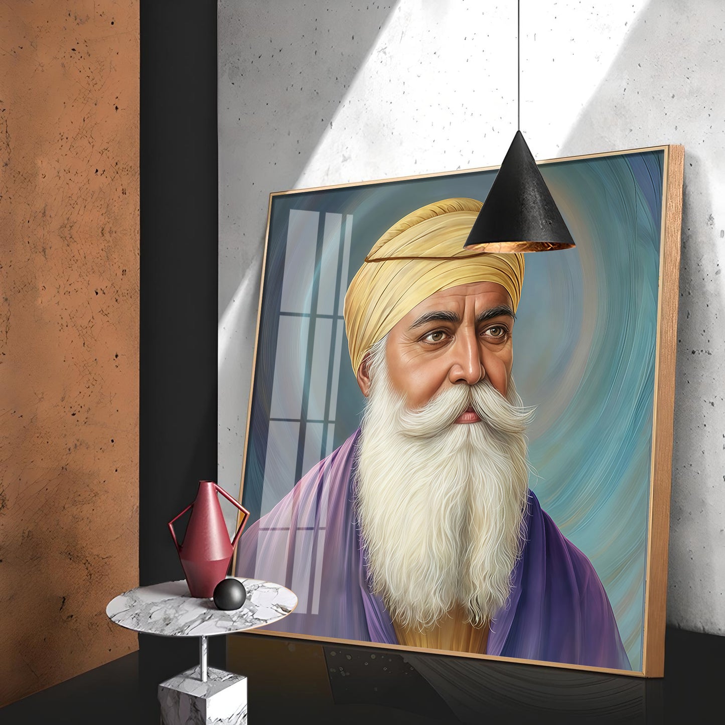 Guru Nanak Sahab Ji Premium Acrylic Square Wall Art