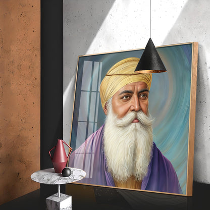 Guru Nanak Sahab Ji Premium Acrylic Square Wall Art