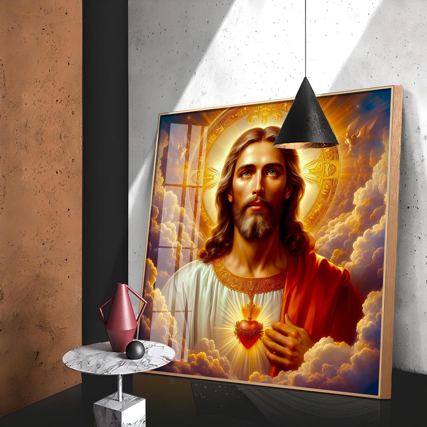 Holy Jesus Premium Acrylic Square Wall Art