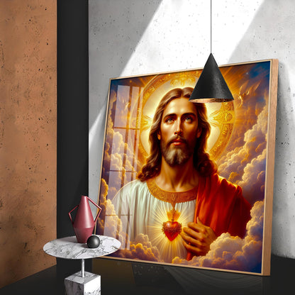 Holy Jesus Premium Acrylic Square Wall Art