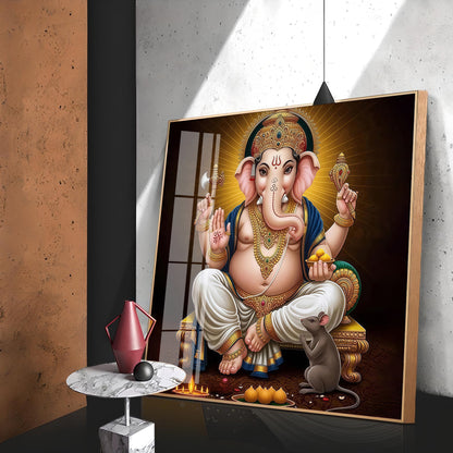 Ganesha Ji Premium Acrylic Square Wall Art