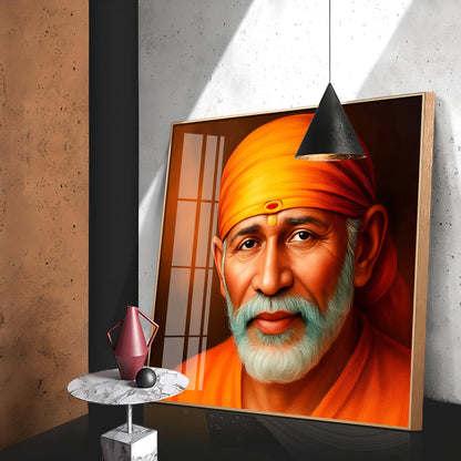 Shridi Sai Baba Premium Acrylic Square Wall Art