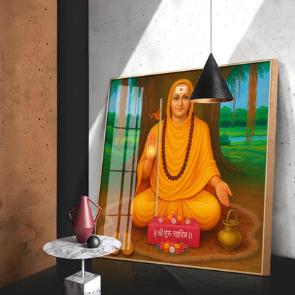Shree Narasimha Saraswati Swami Premium Acrylic Square Wall Art
